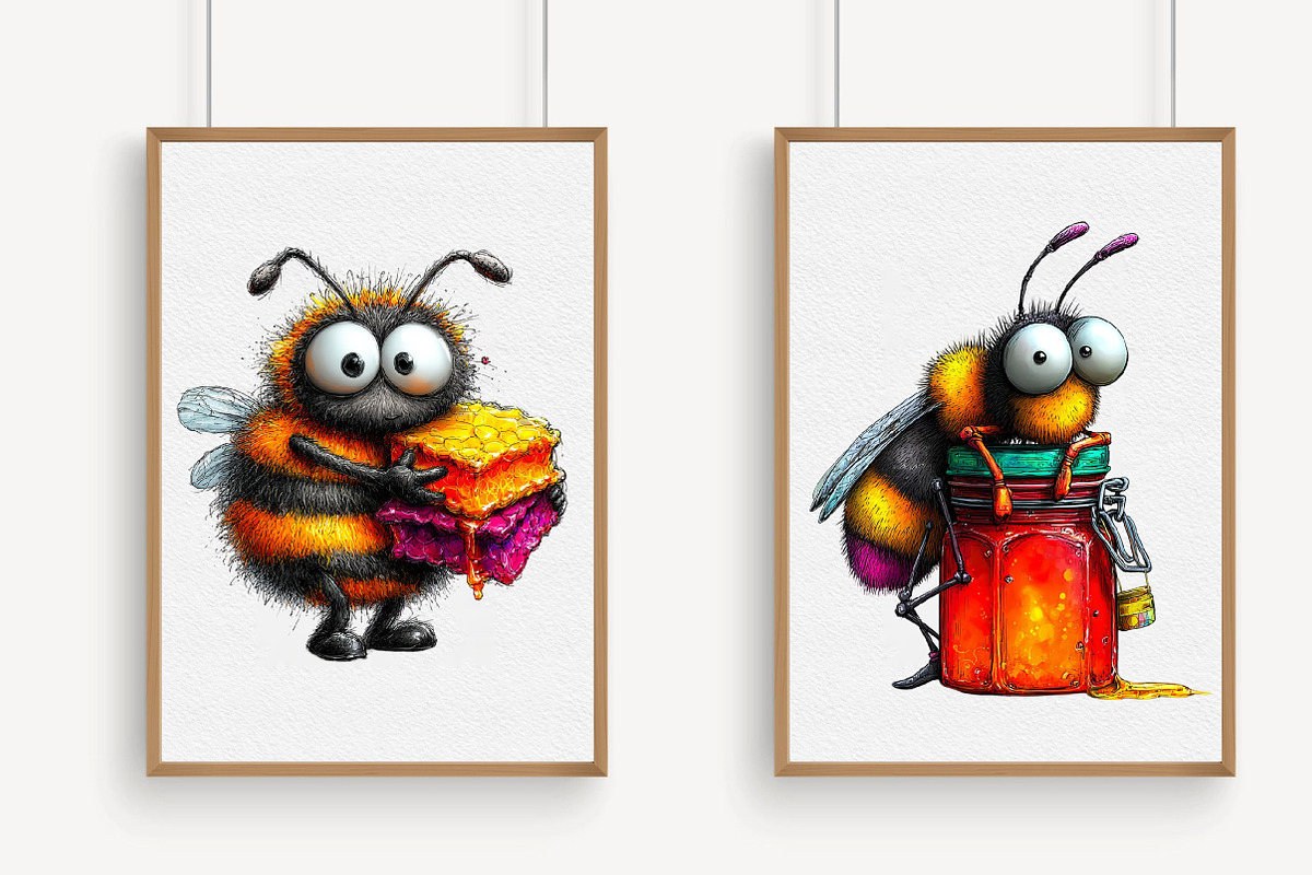 Whimsical Honey Bee Clipart, an Illustration by Libby Wishes (Photo 3 of 6)