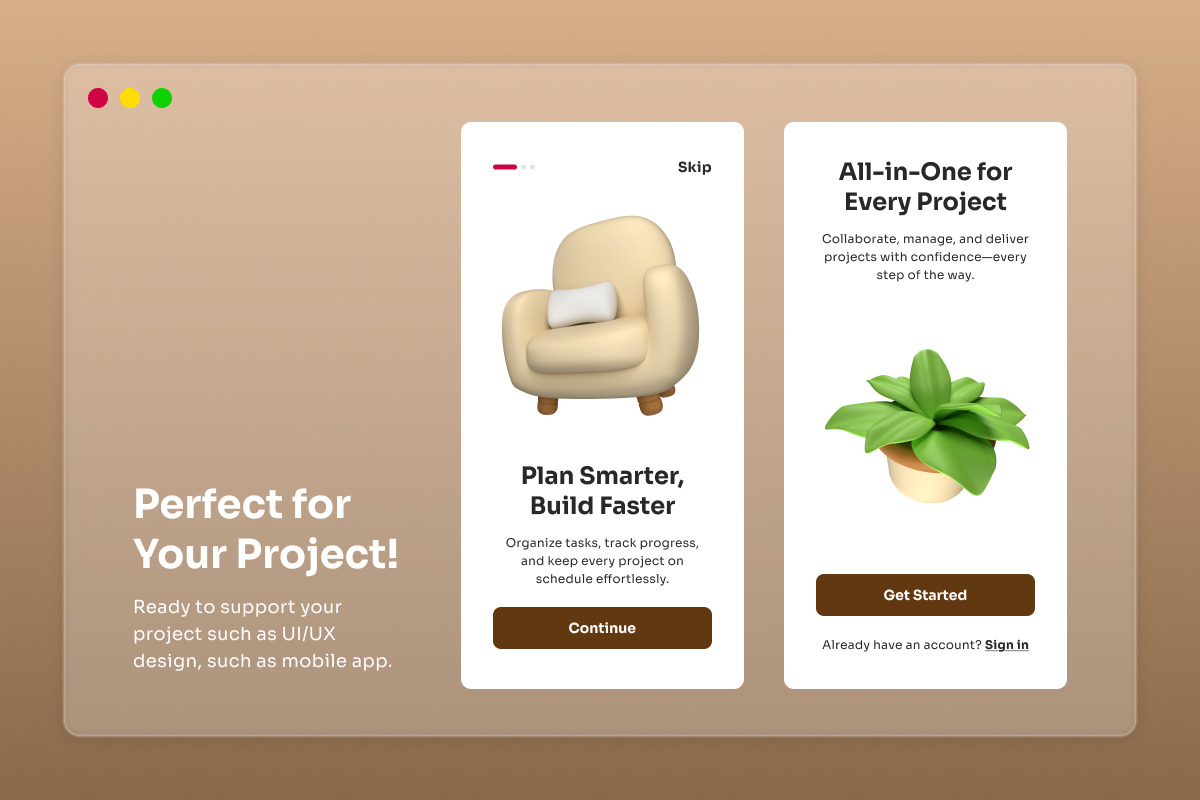Furniture and Decor 3D Icon Set, a Decorative Illustration by twinstd (Photo 4 of 6)