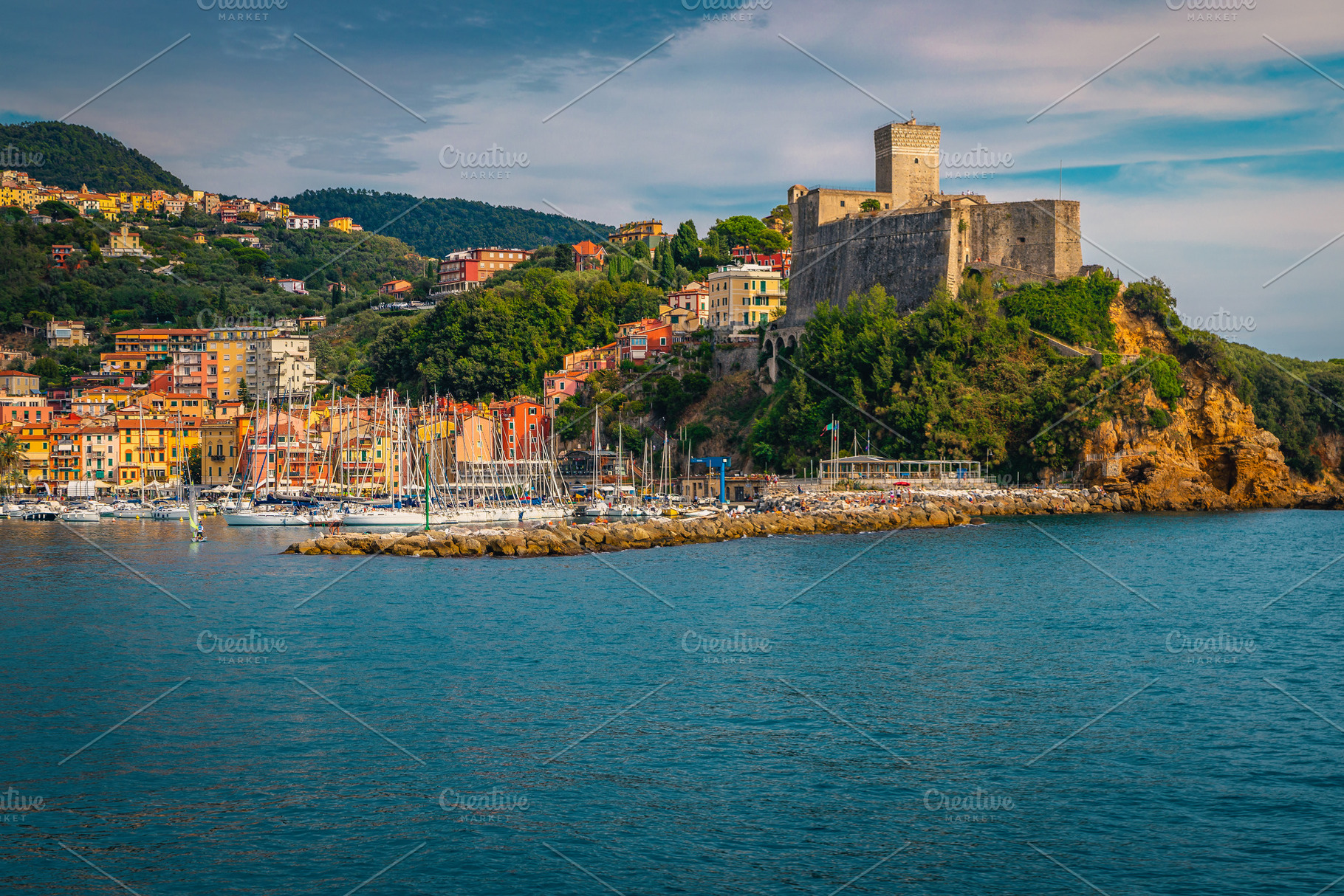 Lerici cityscape with harbor, an Architecture Photo by Alpine Dreams
