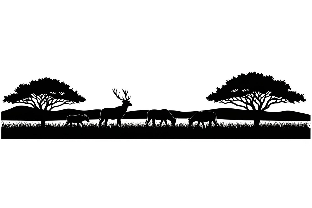 Abstract Savanna Scenery Silhouette, a Graphic by Artivon (Photo 3 of 13)