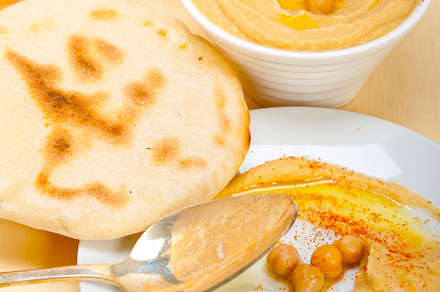Hummus with pita bread, a Food & Drink Photo by keko64