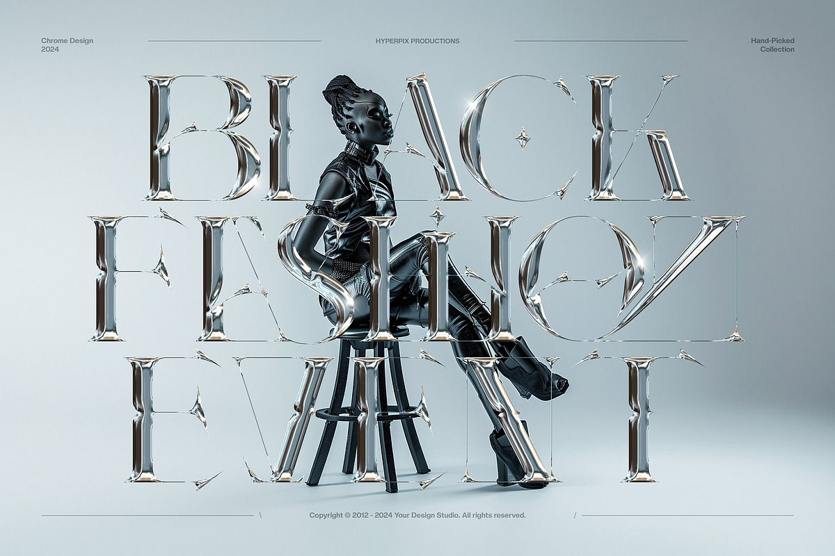 Chrome Text Effects Bundle 02, a Layer Style Add-On by Hyperpix Productions (Photo 14 of 48)