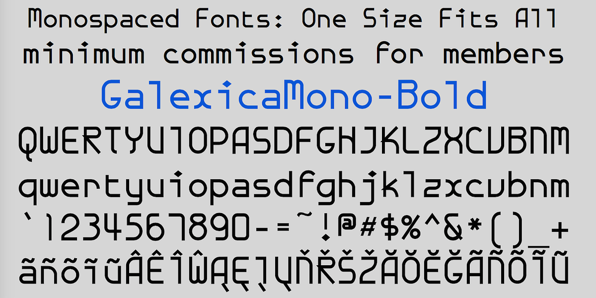 GalexicaMono, a Font by Ingrimayne Type (Photo 3 of 7)
