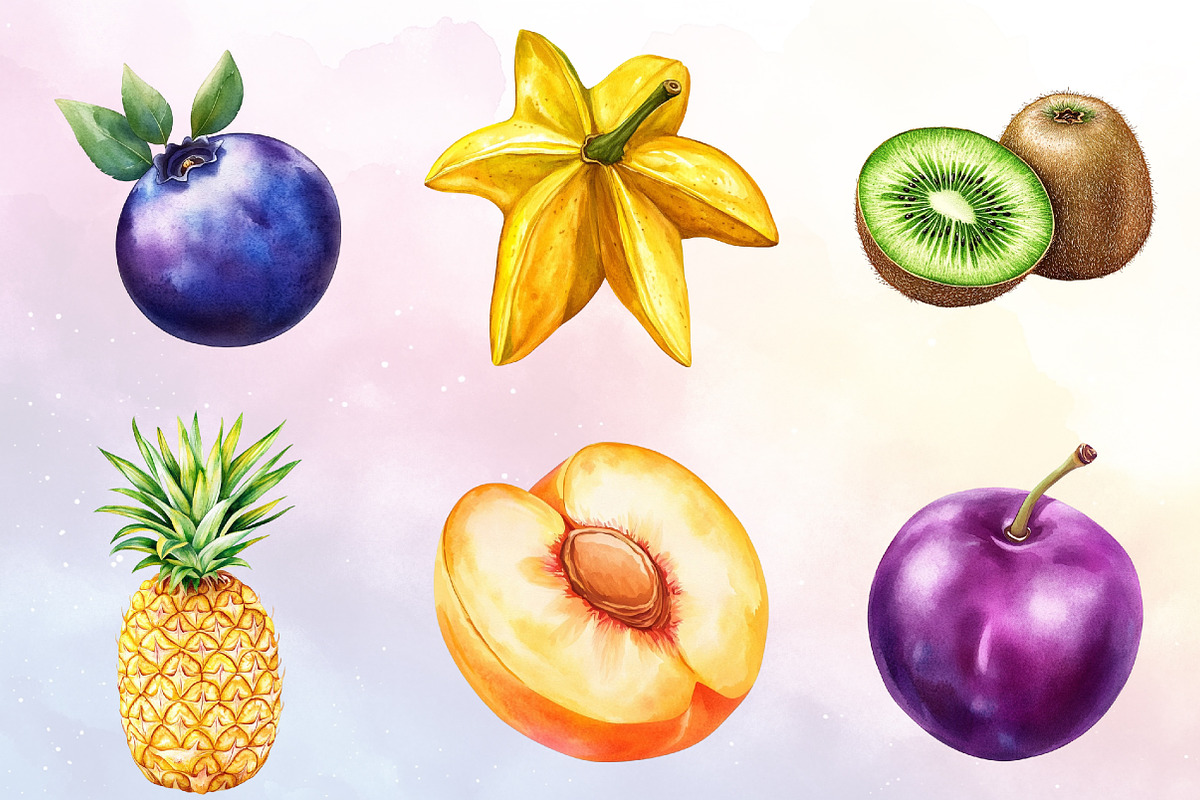 Watercolor Fruit Clipart, an Illustration by Watercolor design (Photo 3 of 4)
