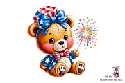 4th of July Cute Bear PNG Bundle, an Illustration by Clipart Bloom (Thumbnail 2 of 11)