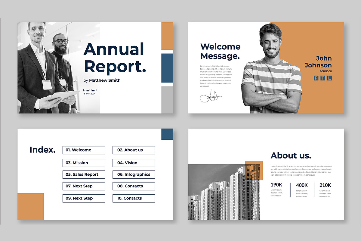 Annual Report PowerPoint Template, a Presentation Template by Mighty-Slide (Photo 2 of 6)