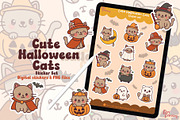 Cute Kawaii HalloweenCat Sticker Set, a Graphic by Dori Debreceni draws (Thumbnail 3 of 4)