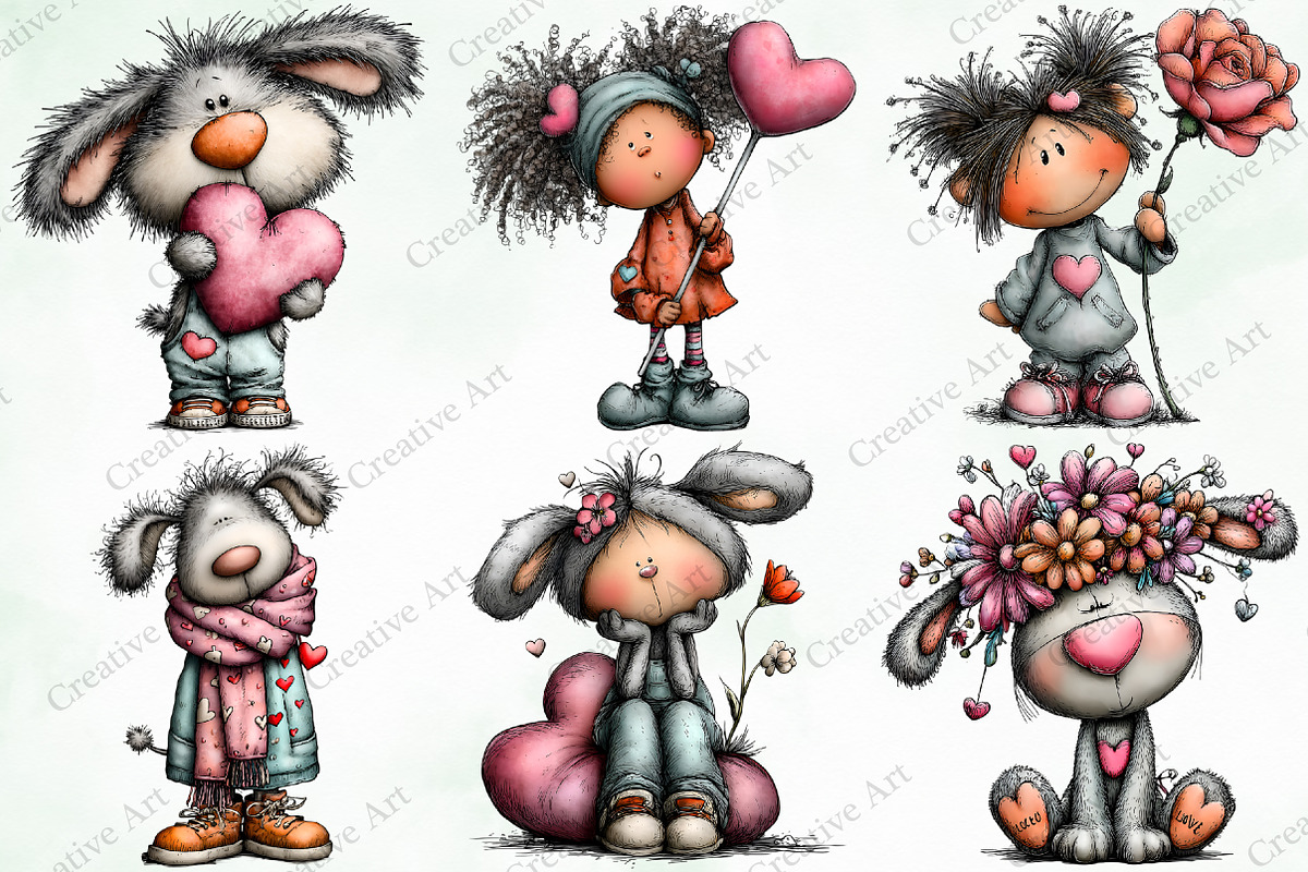 Whimsical Valentine Companions, an Illustration by Creative Art (Photo 3 of 11)