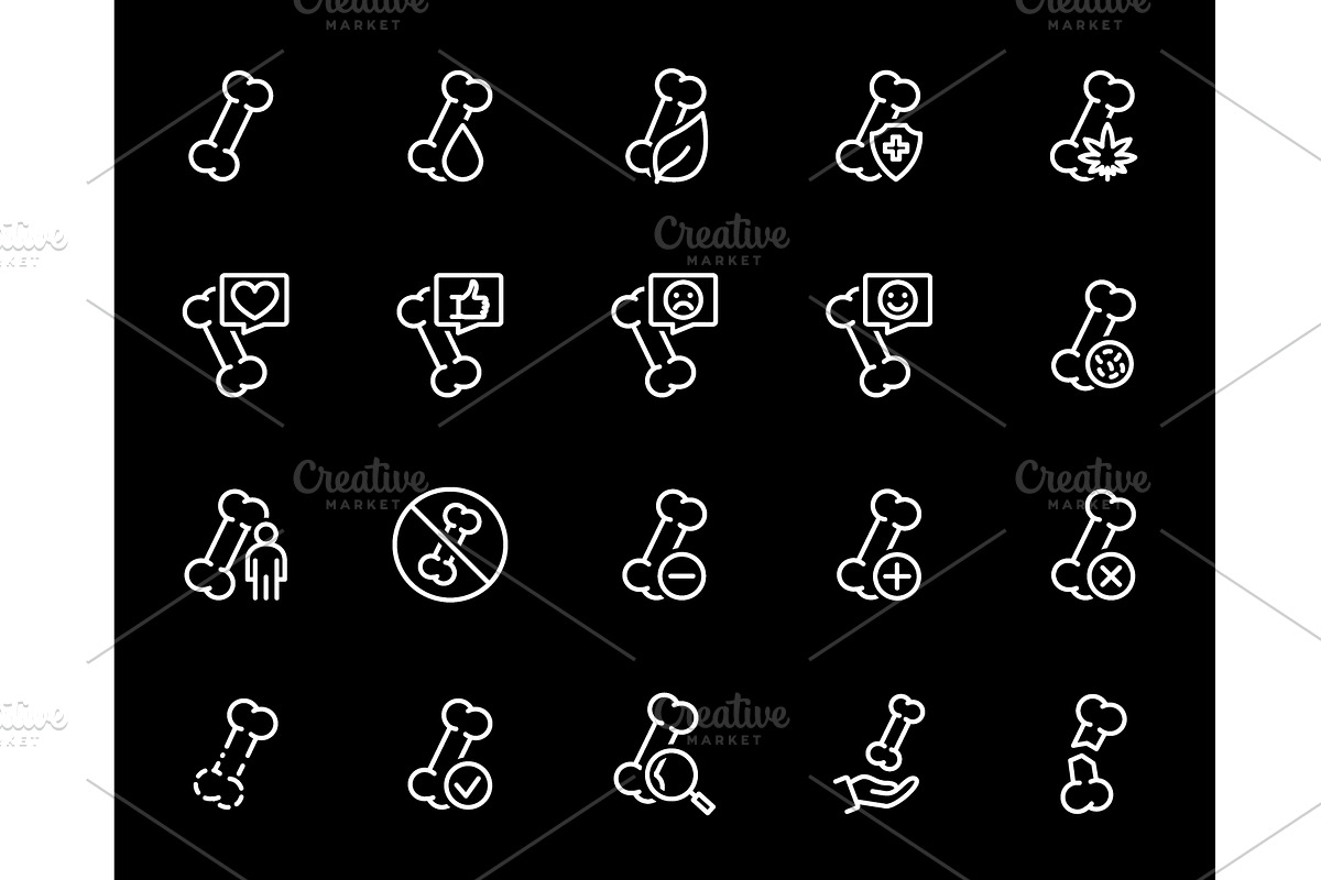 Set of bones line icon. Human, an Object Illustration by GraphiShop