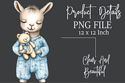 Watercolor Cute Llama Clipart, an Illustration by Rose Art (Thumbnail 7 of 7)
