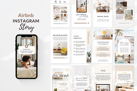 Aesthetic Airbnb Instagram Template, a Social Media Template by ShopRShop