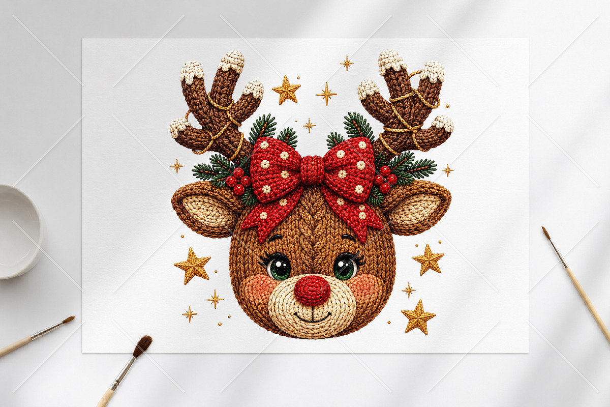 Christmas Reindeer Sublimation PNG, a Seasonal Illustration by Canvas Craft (Photo 6 of 6)