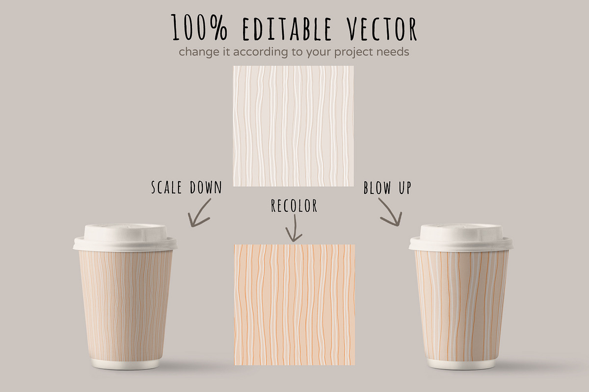Stripy beige patterns, a Pattern Graphic by julianaapina (Photo 6 of 6)