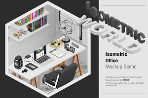 Isometric Office Scene Mock-up