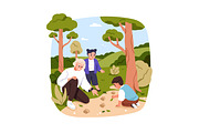 Families with kids in forest nature, a Person Illustration by Good Studio (Thumbnail 4 of 7)