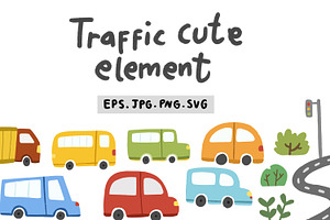 Traffic cute elements, an Object Graphic by RizkaNurfazrina