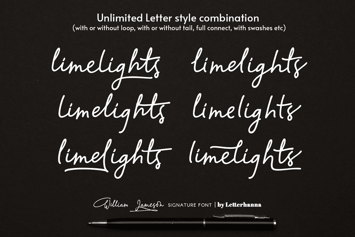 William Jameson Font, a Handwritten Font by Letterhanna Studio (Photo 2 of 15)