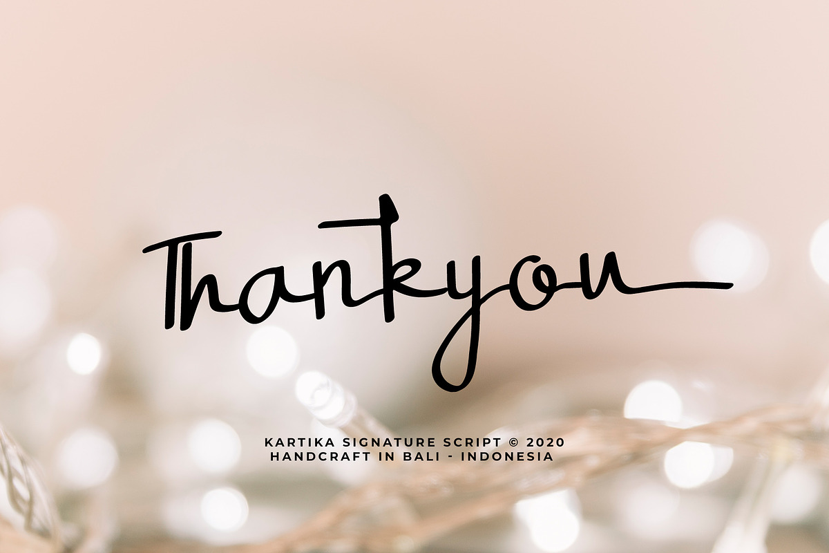 Kartika a Signature Script Font, a Script Font by Dawnside Graphic (Photo 16 of 16)