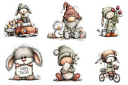 Bunny gnome watercolor clipart, an Illustration by CreationArt (Thumbnail 4 of 5)