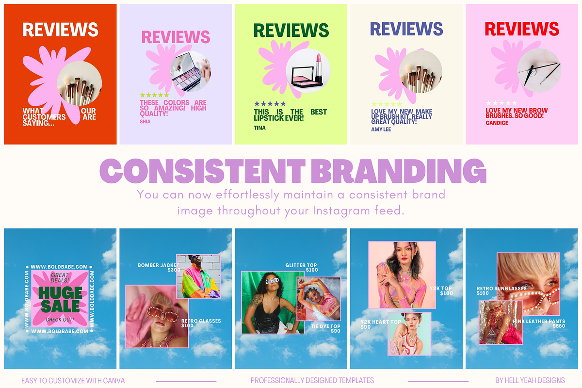 BOLD Instagram Carousel Posts, a Social Media Template by Hell Yeah Designs (Photo 5 of 9)