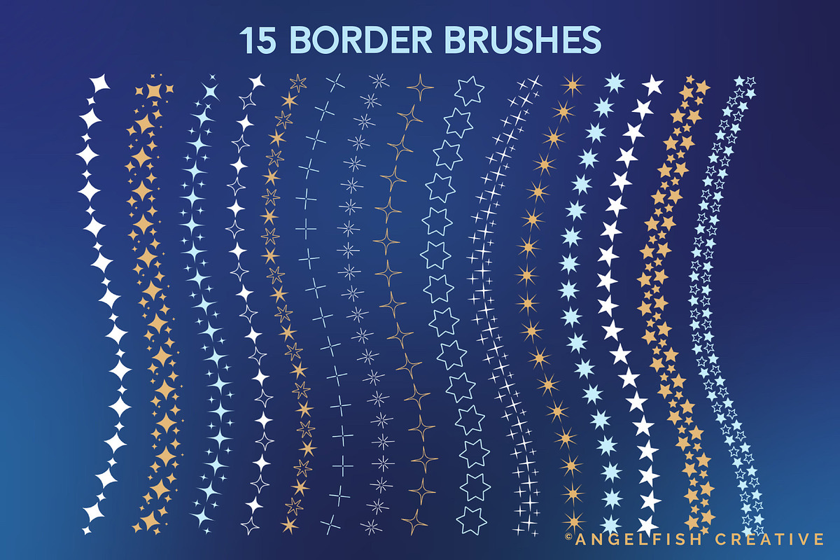 Sparkle & Star Brushes for Procreate, a Brush Add-On by AngelfishCreative (Photo 4 of 6)