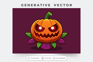 A quirky jack o' lantern with exagge, a Graphic by SouravDesign