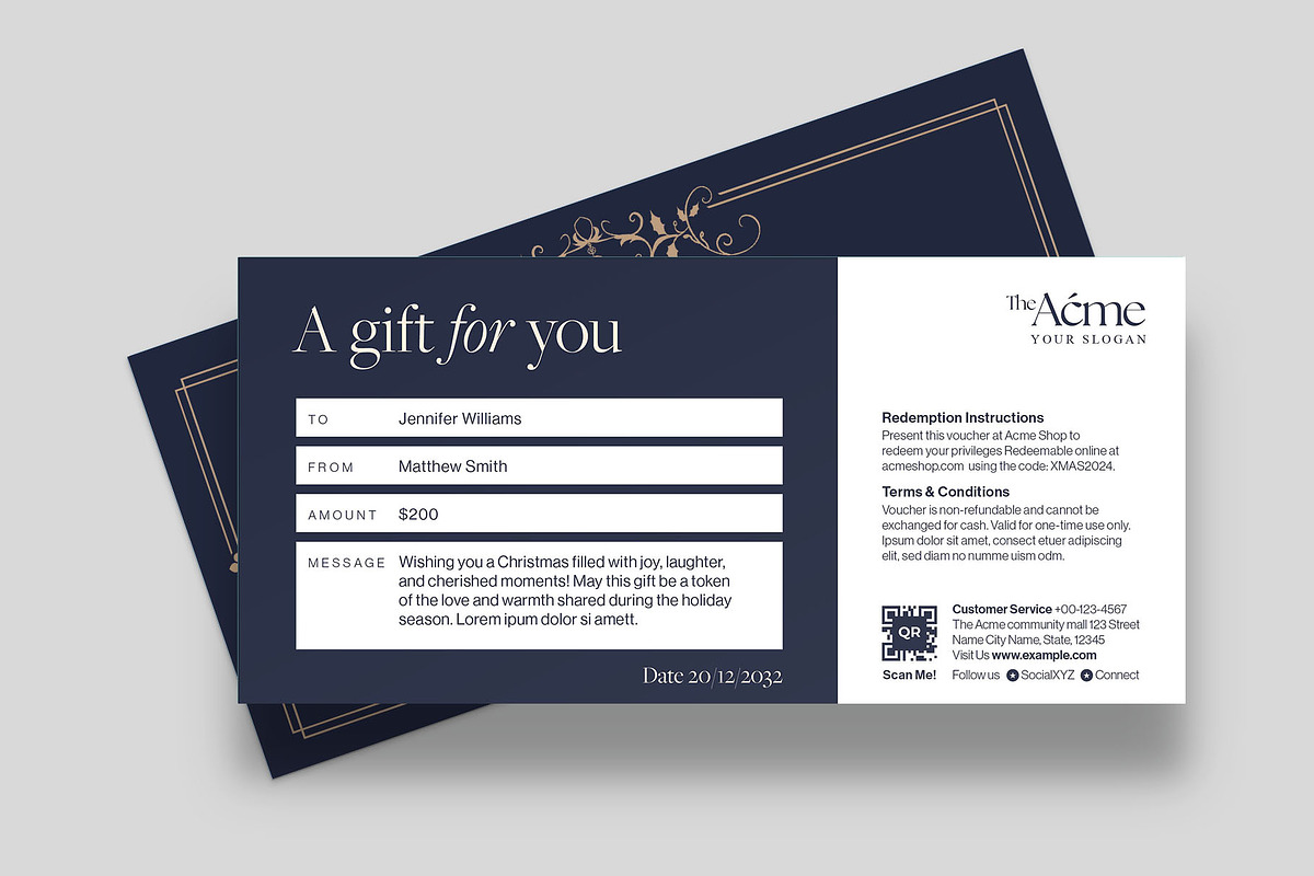 Christmas Gift Certificate Template, a Stationery Template by BrandPacks (Photo 4 of 5)