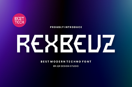 Rexbeuz - Tech & Digital Font, a Sans Serif Font by QR Design Studio