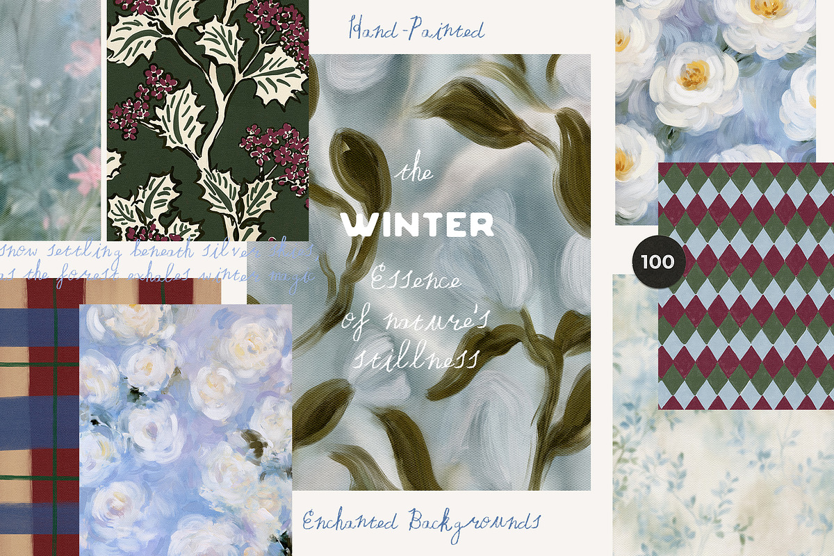 Hand-Painted Winter Backgrounds, a Background Graphic by Lana Elanor (Photo 1 of 16)