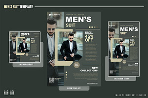 Men's Suit Fashion Flyer Design, a Print Template by NOX Labs