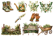 Vintage Garden Clipart, an Object Illustration by Digital Xpress (Thumbnail 2 of 3)