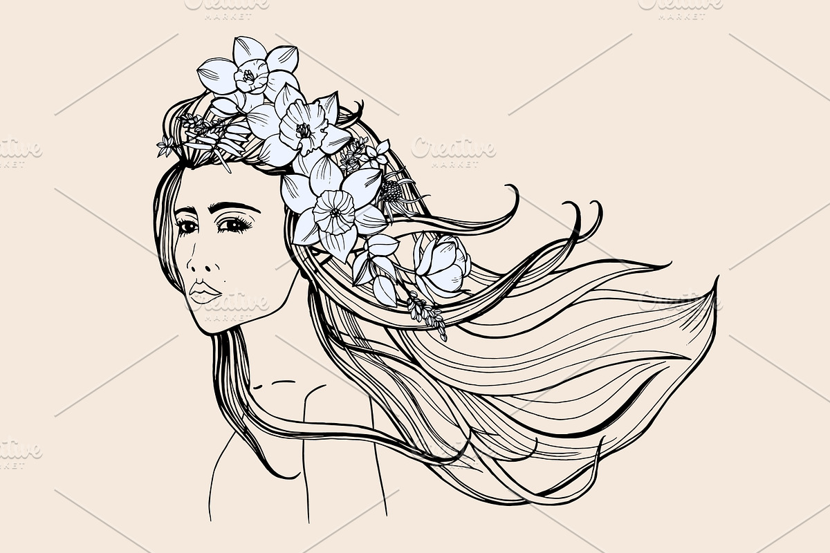 Fashionable portrait beautiful girl, a Person Illustration by Good Studio (Photo 2 of 5)