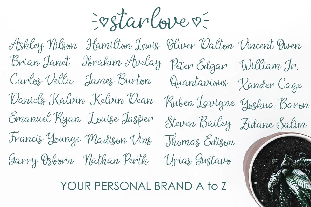 Star Love, a Script Font by AMINMARIO (Photo 10 of 12)