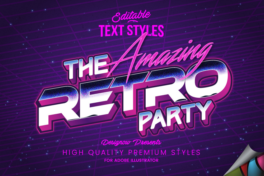 Amazing Retro Text Style, a Layer Style Add-On by Designow Group