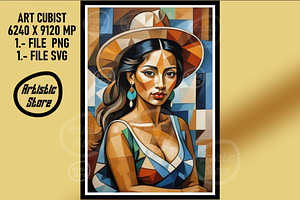 WOMAN PICASSO CUBIST STYLE PNG & SVG