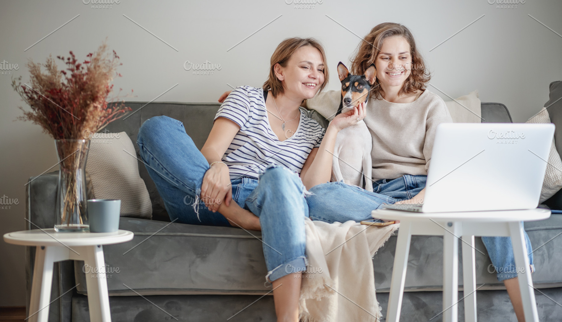 Happy lesbian couple at home, a Person Photo by Olezzo