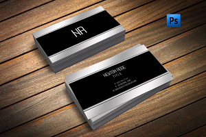 Silver metal finish business card