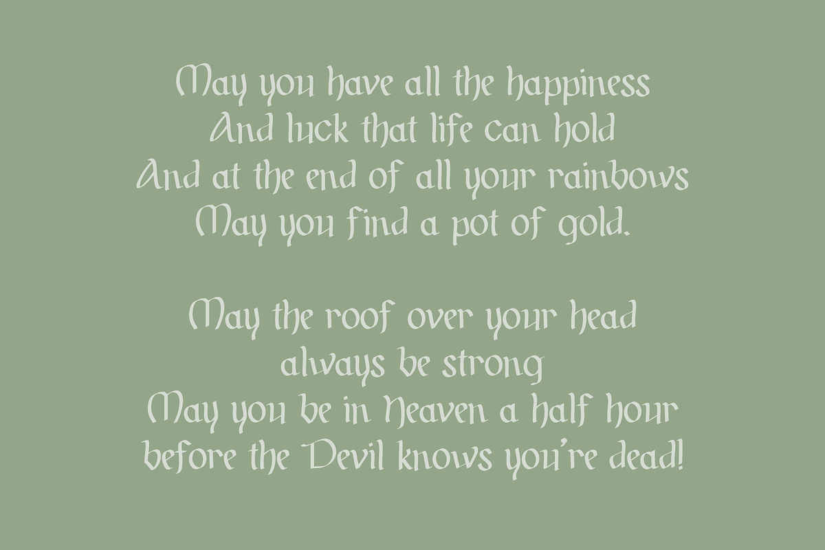 Shenanigans Irish Display Font, a Handwritten Font by Beck McCormick (Photo 7 of 10)