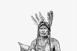 Native American Man Illustration