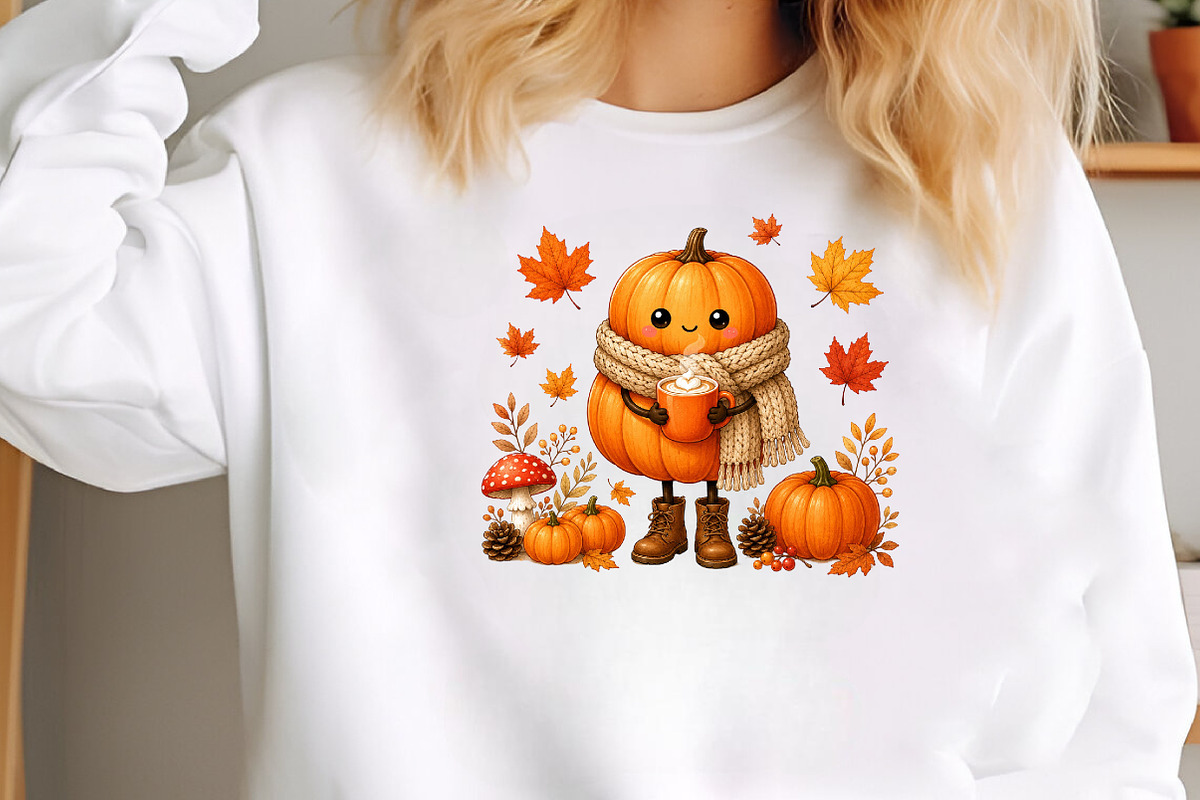 Cute Cozy Fall Pumpkin PNG, a Seasonal Illustration by CraftArtStudio (Photo 3 of 4)