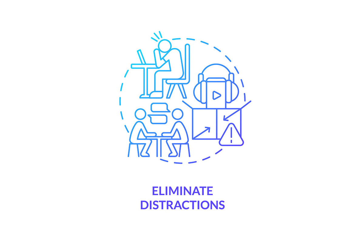 Eliminate distractions blue gradient, an Icon by IMG Visuals