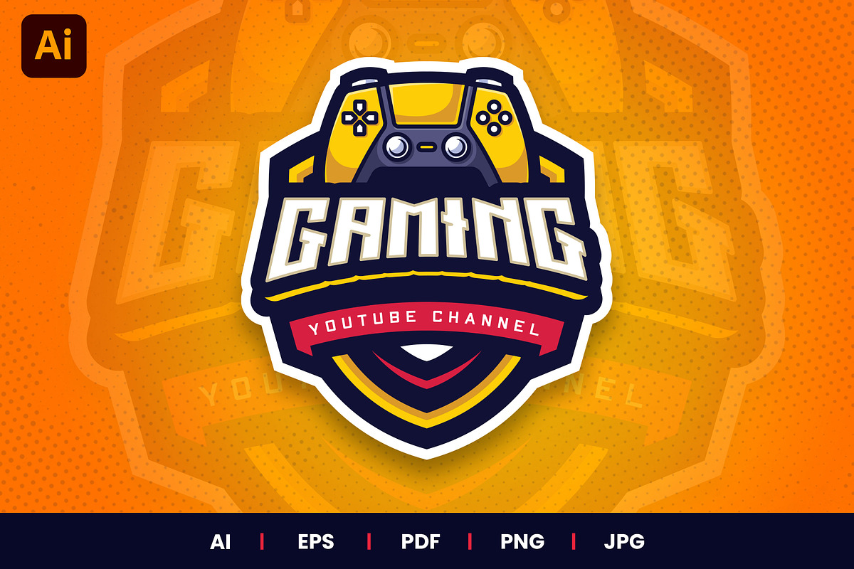 Gaming Youtube Channel Logo Template, a Branding & Logo Template by Akito Studio