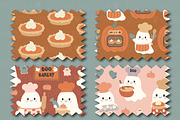 Boo Bakery clipart & pattern set, an Illustration by Poppymoondesign (Thumbnail 3 of 5)