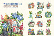 Whimsical Houses, a Decorative Illustration by Watercolor by Tonia Tkach (Thumbnail 1 of 6)