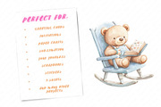 Cute Blue Teddy bear clipart, an Illustration by Watercolor design (Thumbnail 10 of 12)