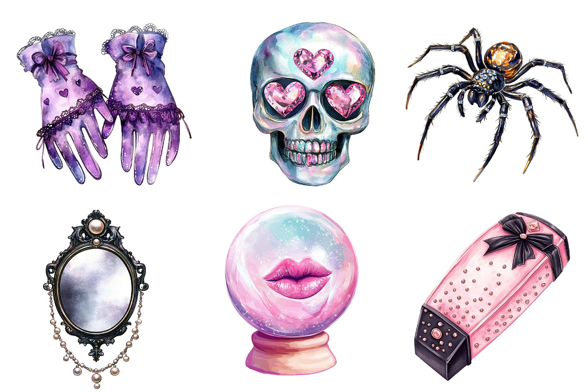Coquette Sparkly Halloween Clipart, an Illustration by Dream Creation (Photo 6 of 6)
