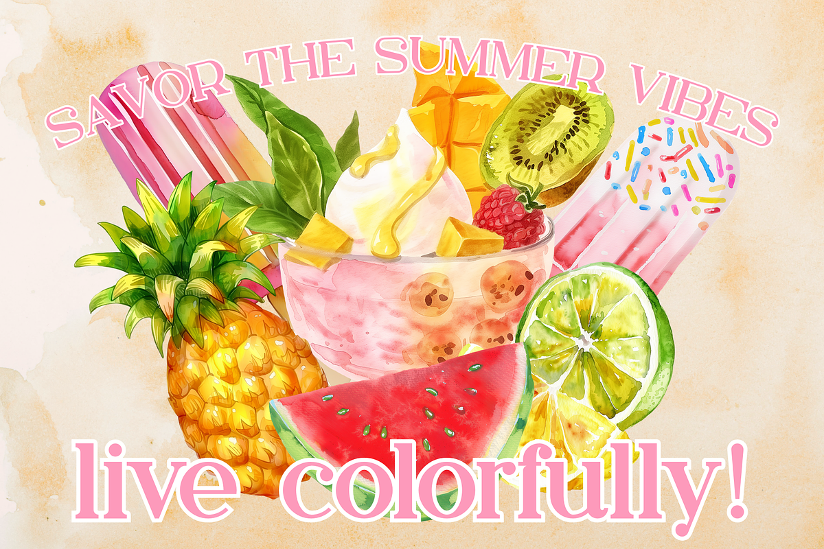 Watercolor Summer Collage, an Object Graphic by JulsIst (Photo 10 of 11)