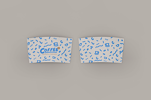 3d 2 Sides Coffee Cup Sleeve Mockup