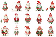 44 Cute Santas, a Seasonal Illustration by Handmadefont (Thumbnail 2 of 12)