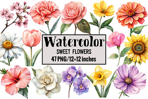 Sweet Flowers, an Illustration by Design Market